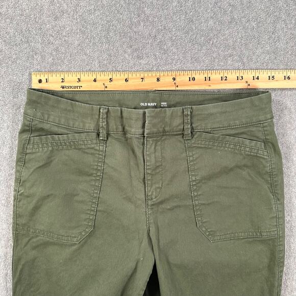 Old Navy Pixie Mid Rise Pants Women's 6 Olive Green Straight Leg Pockets - Picture 5 of 8